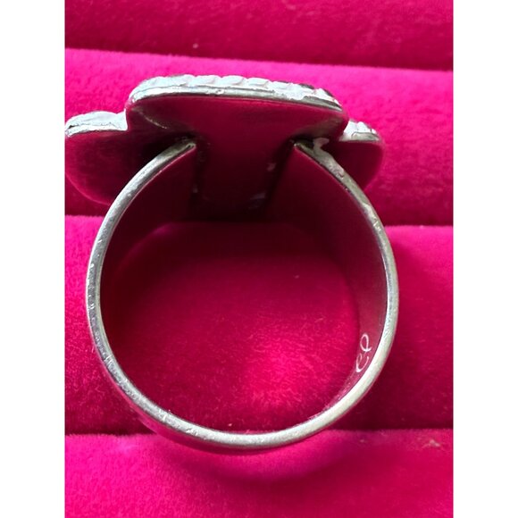 Carolyn Pollack Relios Mother Of Pearl Cross 925 Silver Ring 6.75 - Picture 3 of 8